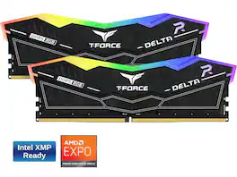 Team Group - 16GB (2 x 8GB) 288-Pin PC RAM DDR5 6000 (PC5 48000) Memory Model FF3D516G6000HC38ADC01 - Black