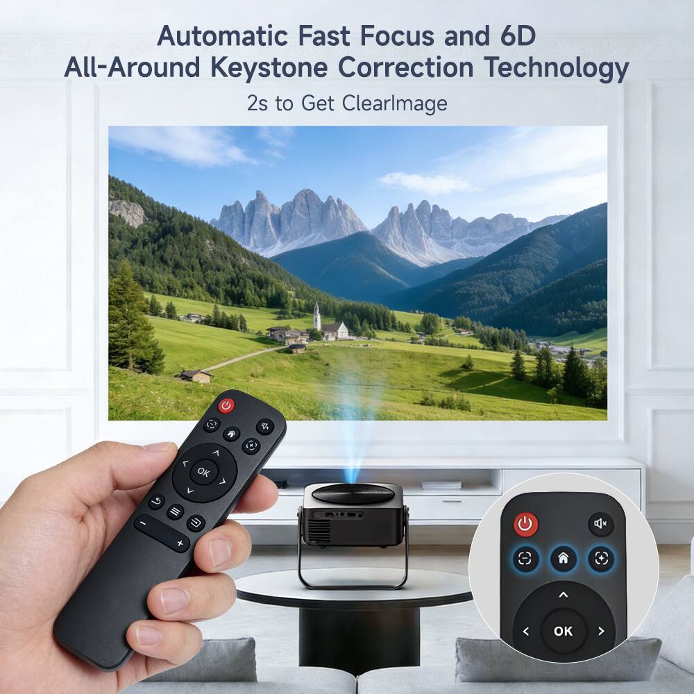 Automatic Fast Focus and 6D All-Around Keystone Correction Technology  
2s to Get Clearlmage