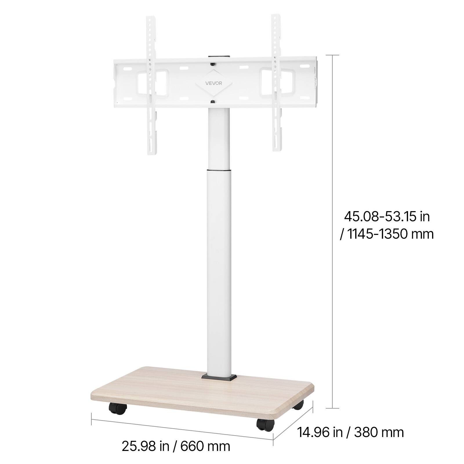 VEVOR
45.08-53.15 in / 1145-1350 mm
25.98 in / 660 mm
14.96 in / 380 mm