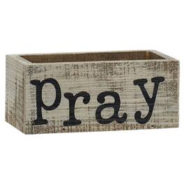 BreeBe - Distressed Wooden Pray Box - Brown, Black