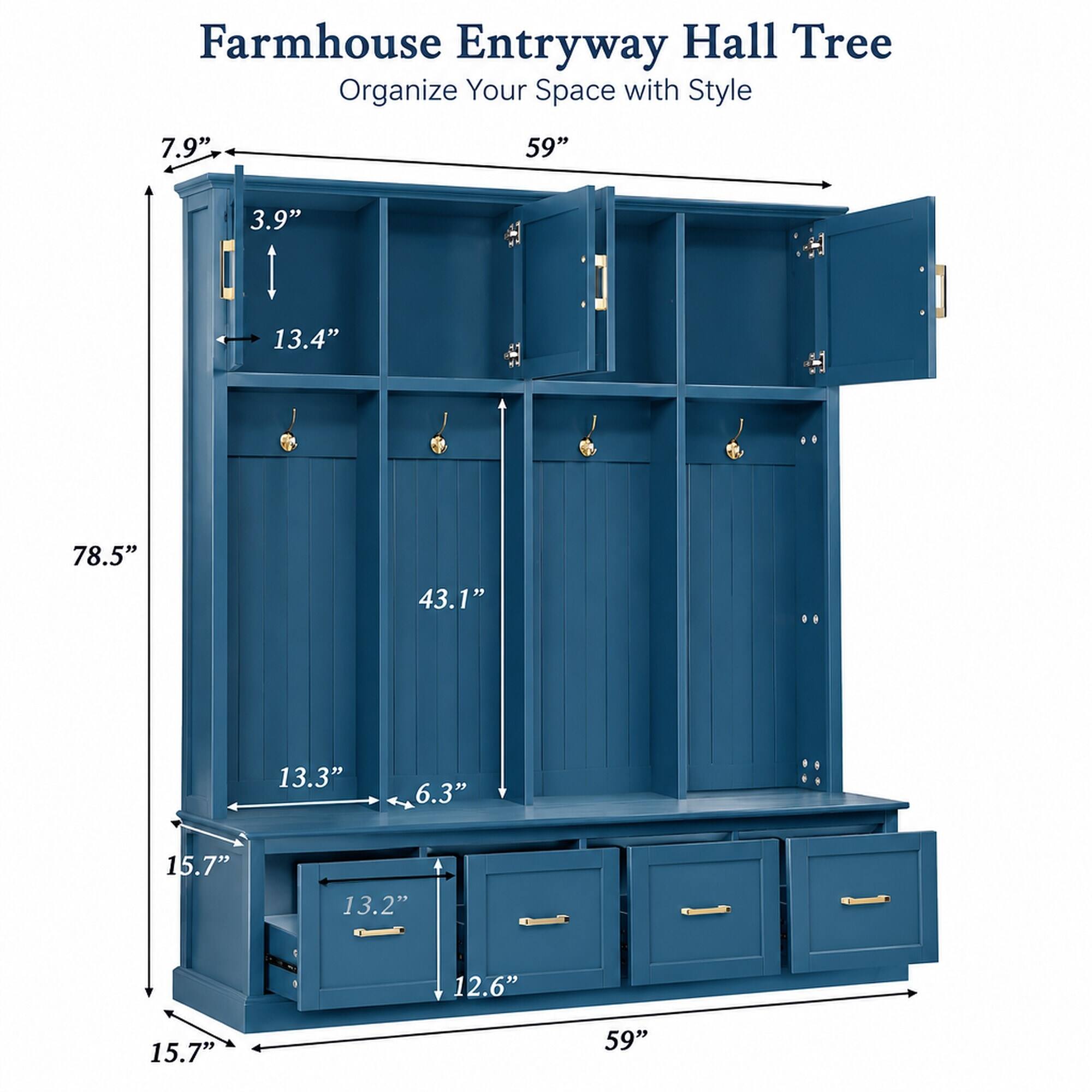 Farmhouse Entryway Hall Tree Organize Your Space with Style

7.9"
59"
3.9"
13.4"
78.5"
43.1"
13.3"
6.3"
15.7"
13.2"
12.6"
59"