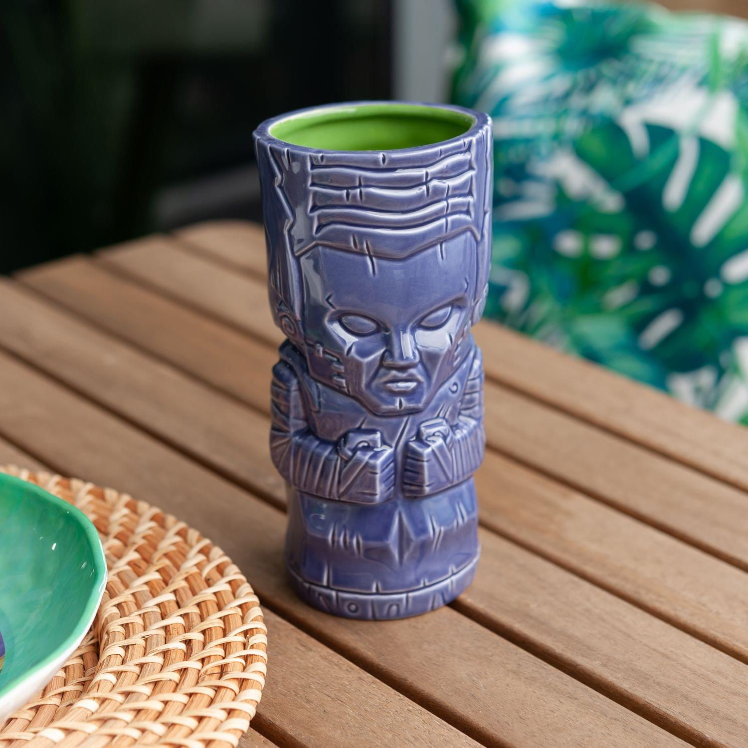 Alt View 4. ThinkGeek - Geeki Tikis Monsters Frankenstein's Bride Ceramic Mug | Holds 20 Ounces - Blue.