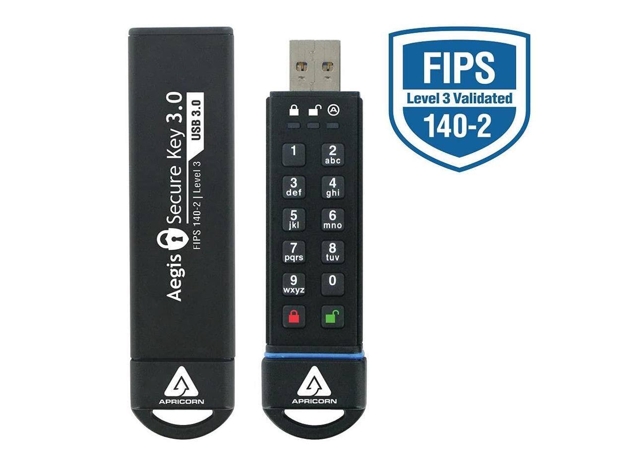 3.0 USB Key 3.0  
Secure Level - 2-01L  
FIPS Aegis 1  
3 def 5 jkl 7 pqrs 9 wxyz  
A 2 abc 4 ghi 6 mno 8 tuv 0  
FIPS Level 3 Validated 140-2  
APRICORN  
APRICORN