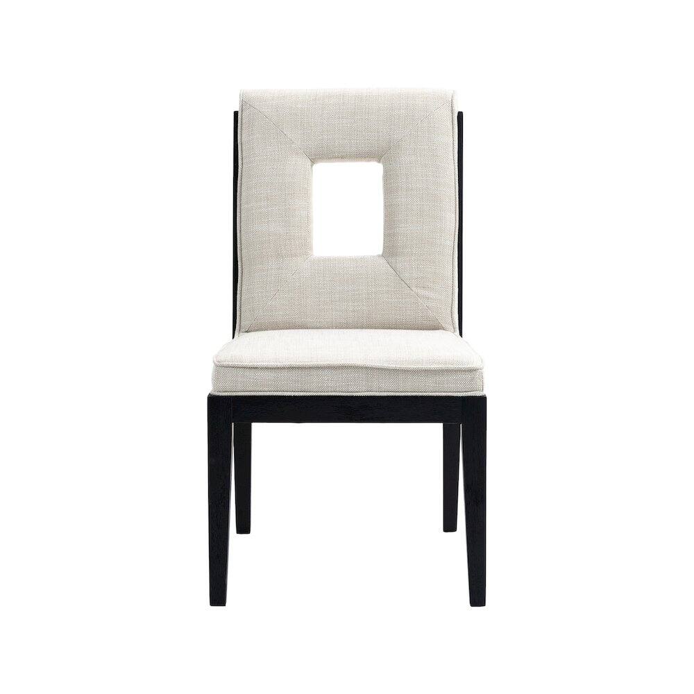 Alt View 2. Meridian Furniture - Gwendolyn Cream Linen Textured Fabric Dining Side Chair, Set of 2 - Beige.
