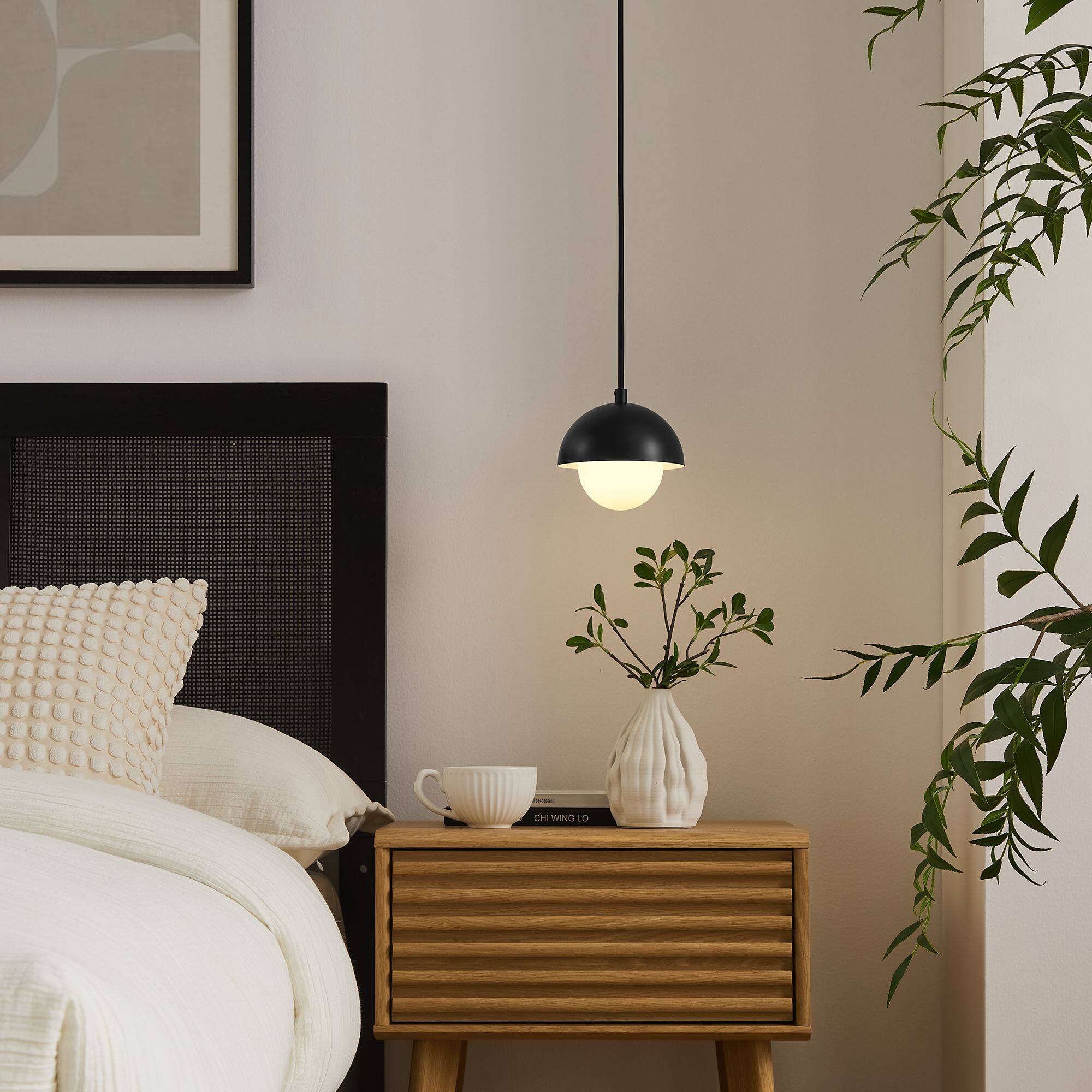 Alt View 2. Modway - Eclipse Globe Pendant Light by Modway - Black.