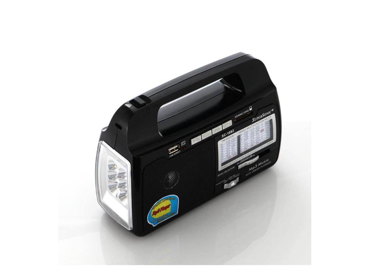 Supersonic 9 Band AM/FM/SW 1–7 Portable Radio Black - Best Buy