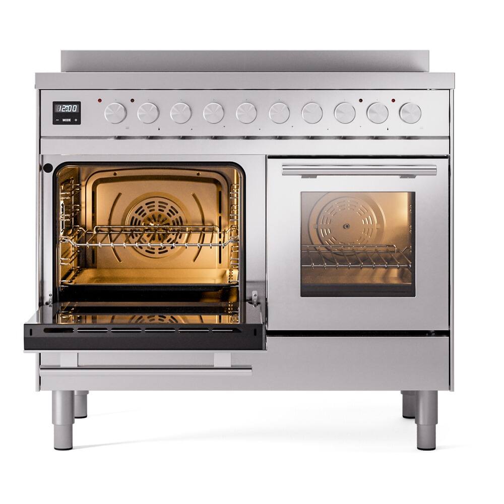 Alt View 5. ILVE - ILVE Professional Plus II 40 inch Induction Range  (Triple Glass Door, Stainless Steel) - Stainless Steel.