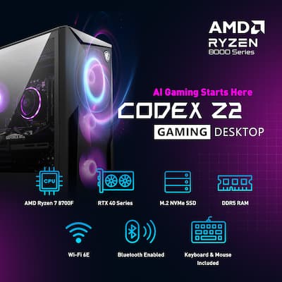 MSI Codex Z2 Gaming Desktop AMD R7 8700F 32GB Memory NVIDIA MSI Codex Z2 Gaming Desktop AMD R7 8700F 32GB Memory NVIDIA