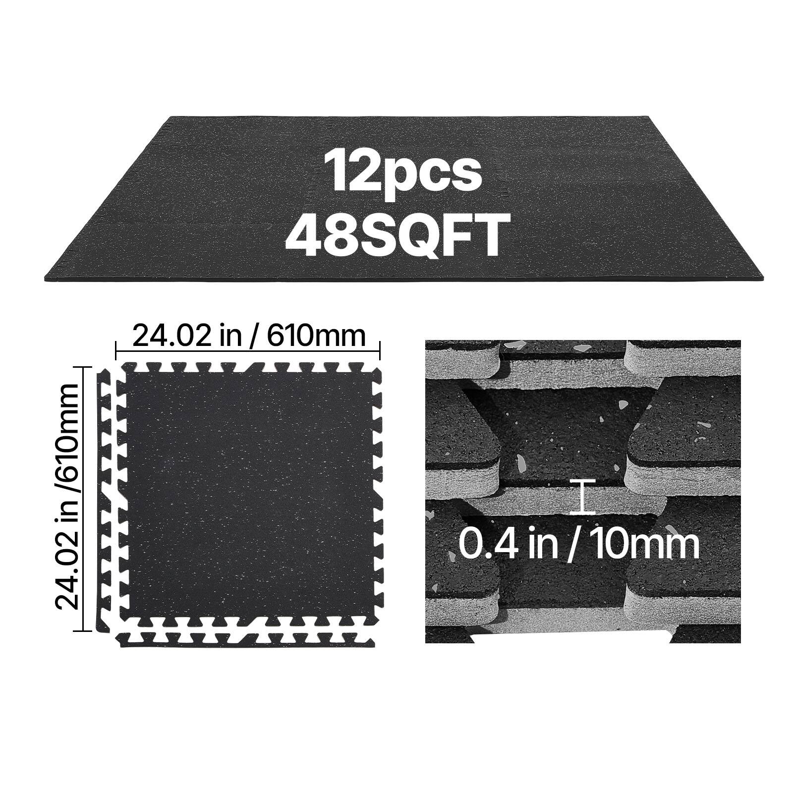 12pcs 48SQFT  
24.02 in / 610mm  
0.4 in / 10mm