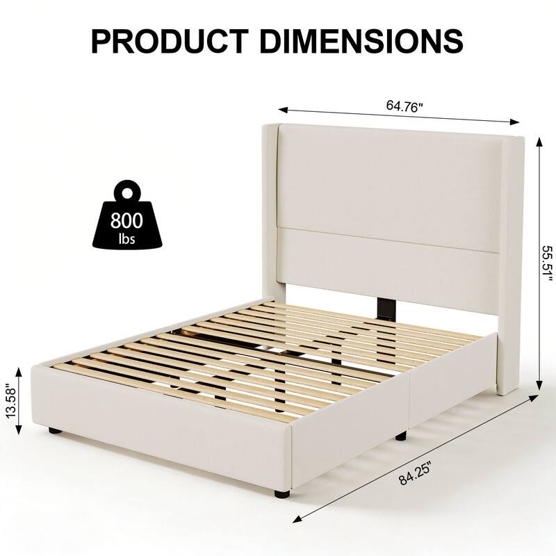 PRODUCT DIMENSIONS  
64.76" x 84.25" x 55.51" x 13.58"  
800 lbs