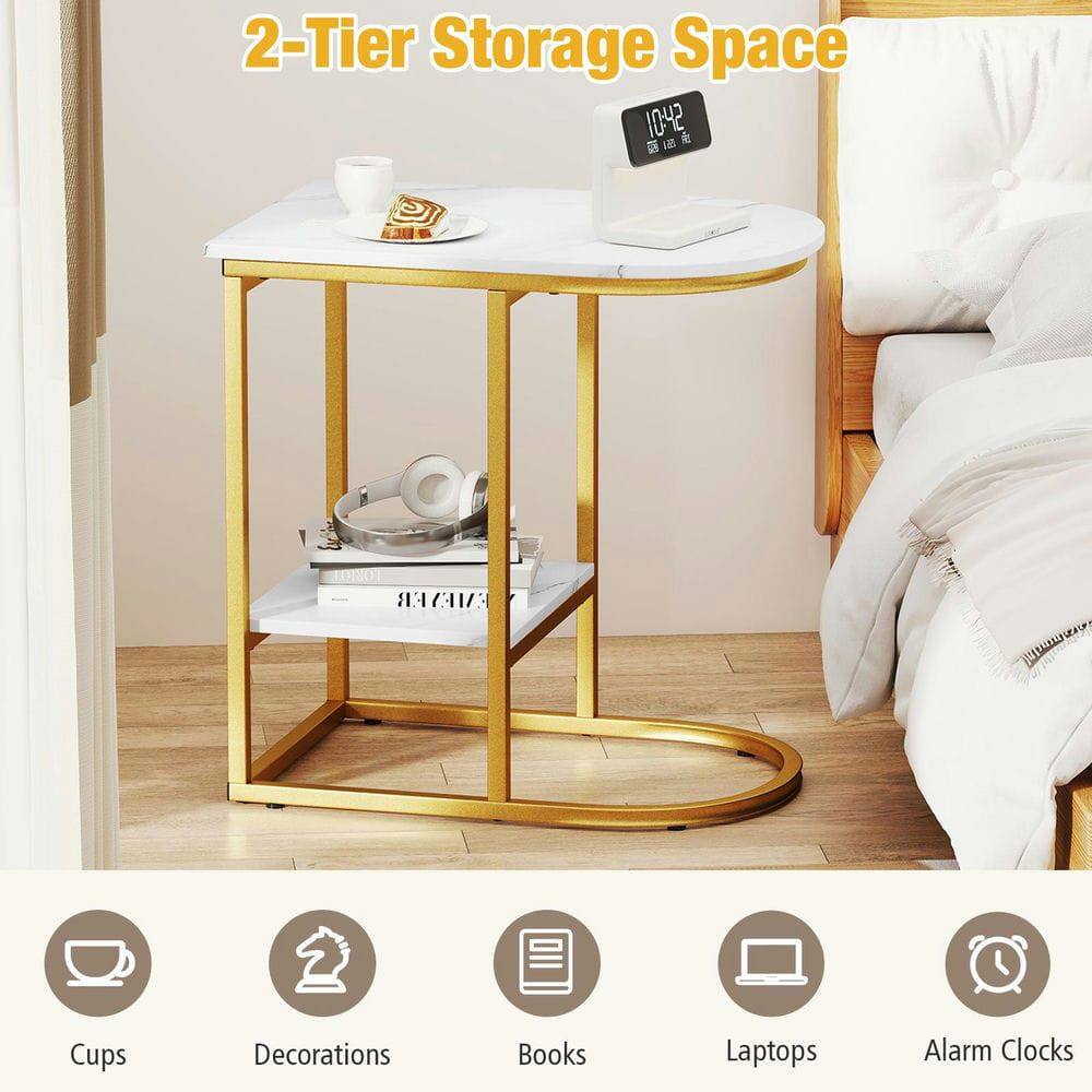 2-Tier Storage Space

Cups  
Decorations  
Books  
Laptops  
Alarm Clocks