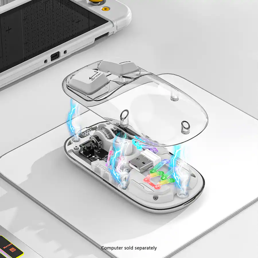 Light Mouse Shell SaharaCase Wireless Mouse | Transparent Shell LED Lights | Rechargable ...