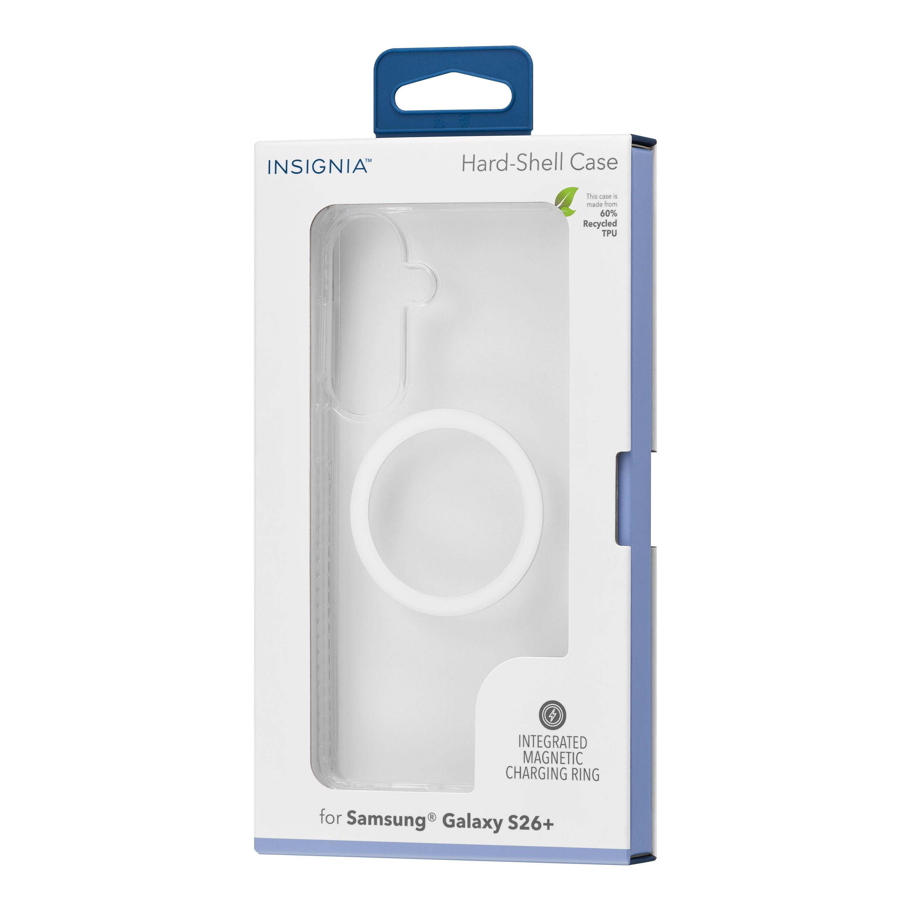 INSIGNIA Hard-Shell Case  
60% Recycled TPU  
INTEGRATED MAGNETIC CHARGING RING  
for Samsung Galaxy S26+