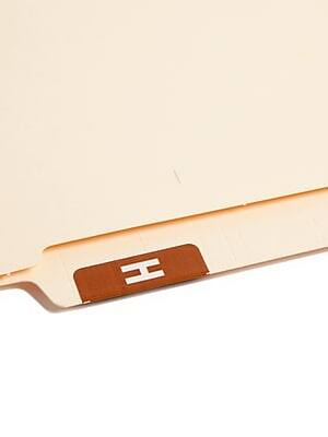 Alt View 1. Smead - Smead AlphaZ ACCS Color-Coded Alphabetic Labels, H, Dark Brown, 100/Pk (67178) - Brown.