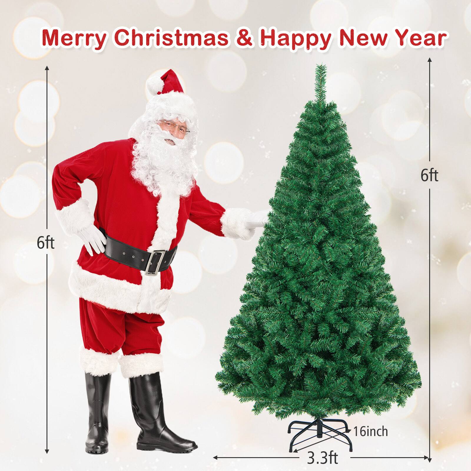 Merry Christmas & Happy New Year

6ft  
6ft  
3.3ft  
16inch