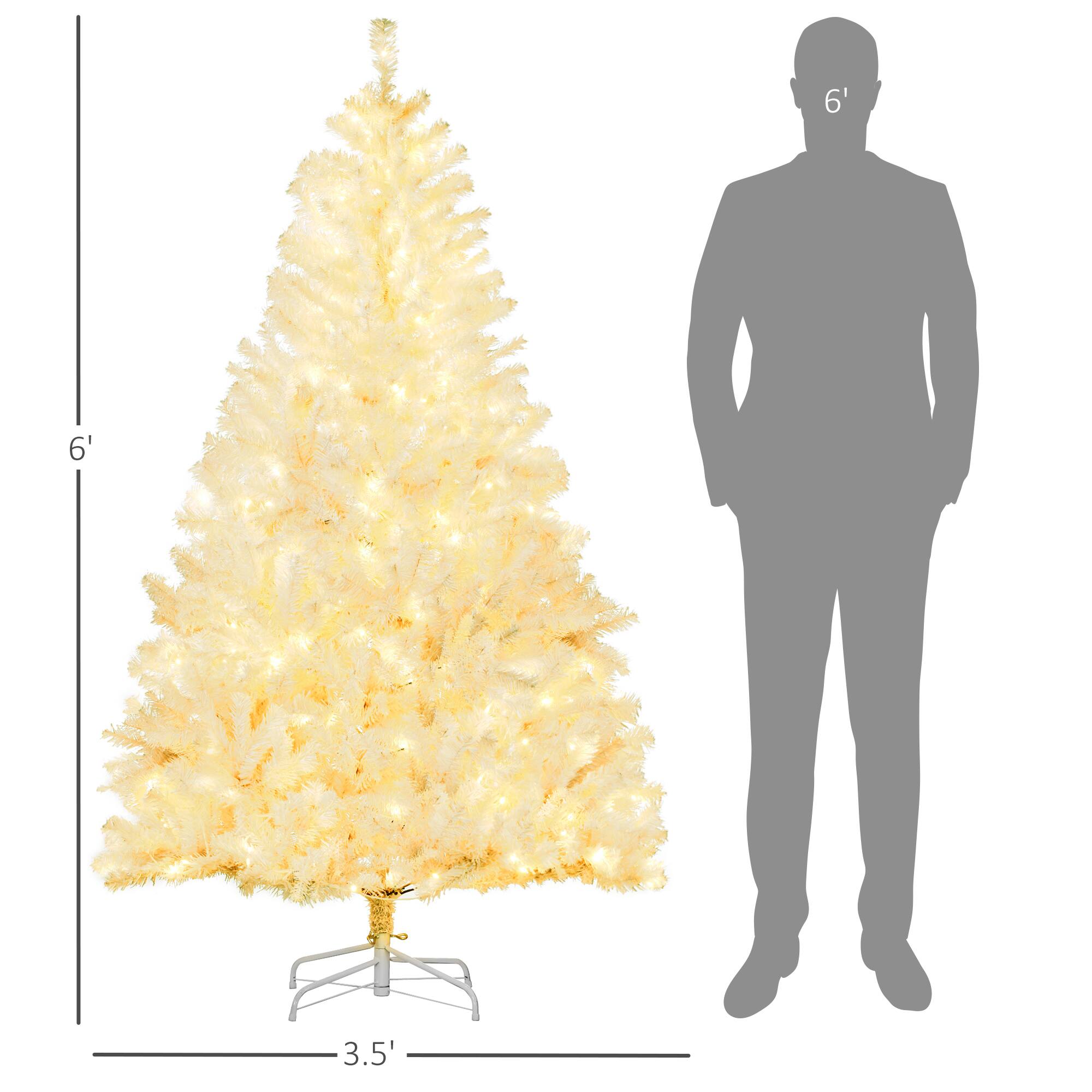 Alt View 2. Homcom - Tall Prelit Artificial Christmas Tree Holiday Décor with 638 Branches, 220 Warm White LED Lights, Auto Open - white.