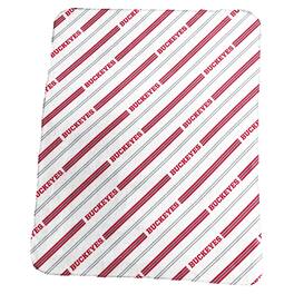 Logo Brands - Ohio State Buckeyes 50" x 60" Classic Vertical Stripe Fleece Throw Blanket - Multicolor