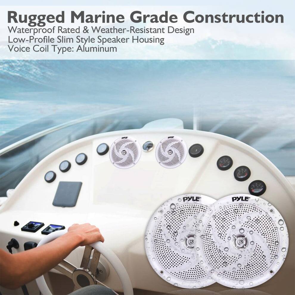 Rugged Marine Grade Construction  
Waterproof Rated & Weather-Resistant Design  
Low-Profile Slim Style Speaker Housing  
Voice Coil Type: Aluminum