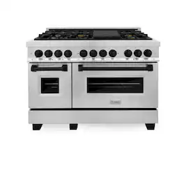 ZLINE - Autograph 48" Legacy Dual Fuel Range with 7 Burners & (RAZ-48-MB) - Matte Black Accents