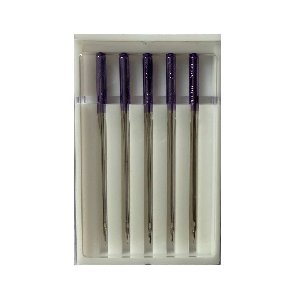 Left. Janome - Janome Purple Tip 15x1 Size 14 Ballpoint Needles.