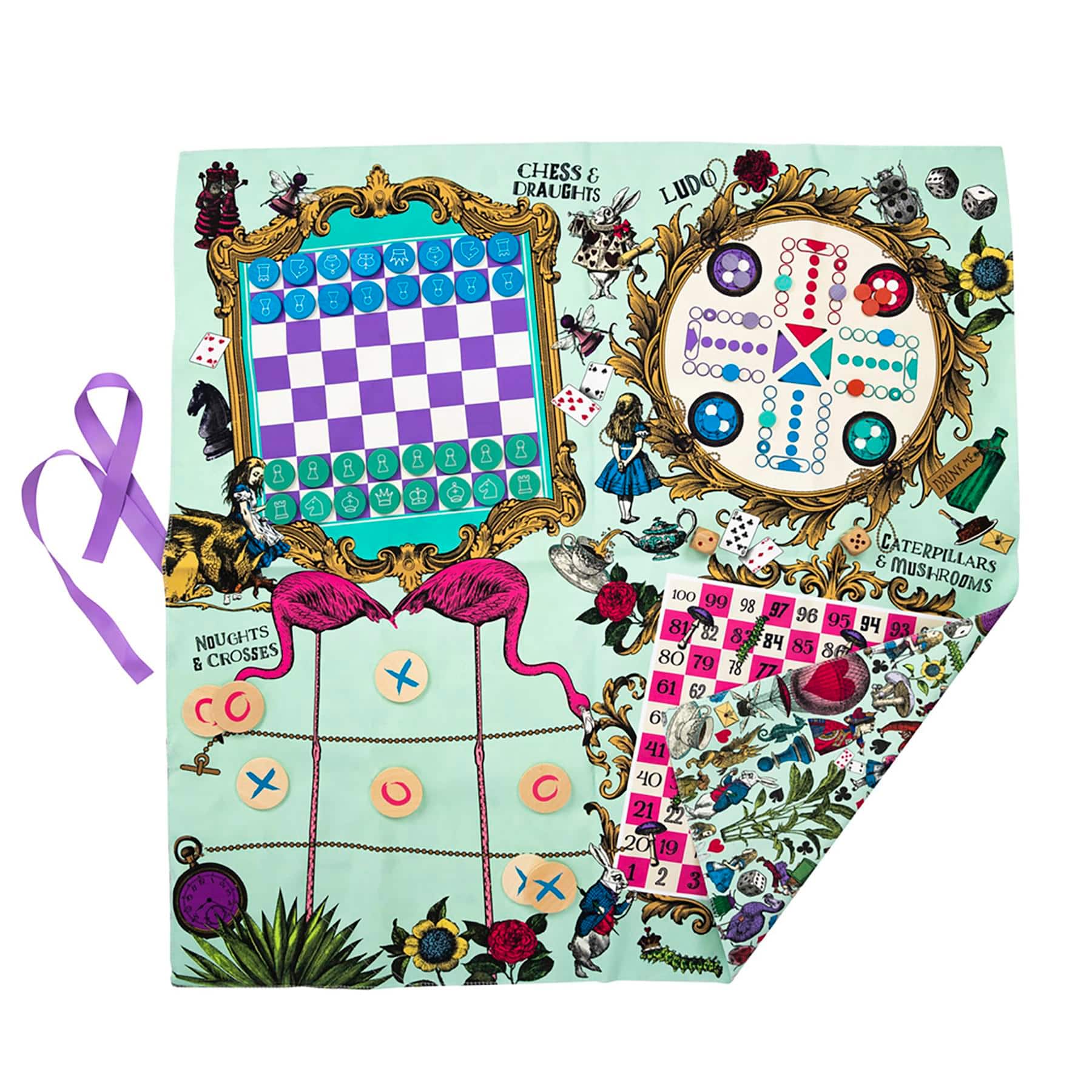 Disney - Alice In Wonderland Party Games Mat | 5 Games - Blue
