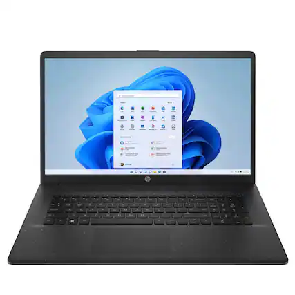 Front. HP - 17-cp3047nr 17.3" FHD IPS AMD Ryzen 7 7730U 2.0 GHz up to 4.5 GHz 16GB 512GB PCIe NVMe M.2 SSD Windows 11 Home Laptop - Black.