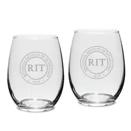 Jardine - Rochester Institute of Technology Tigers 15oz. 2-Piece Stemless Wine Glass Set - Multicolor