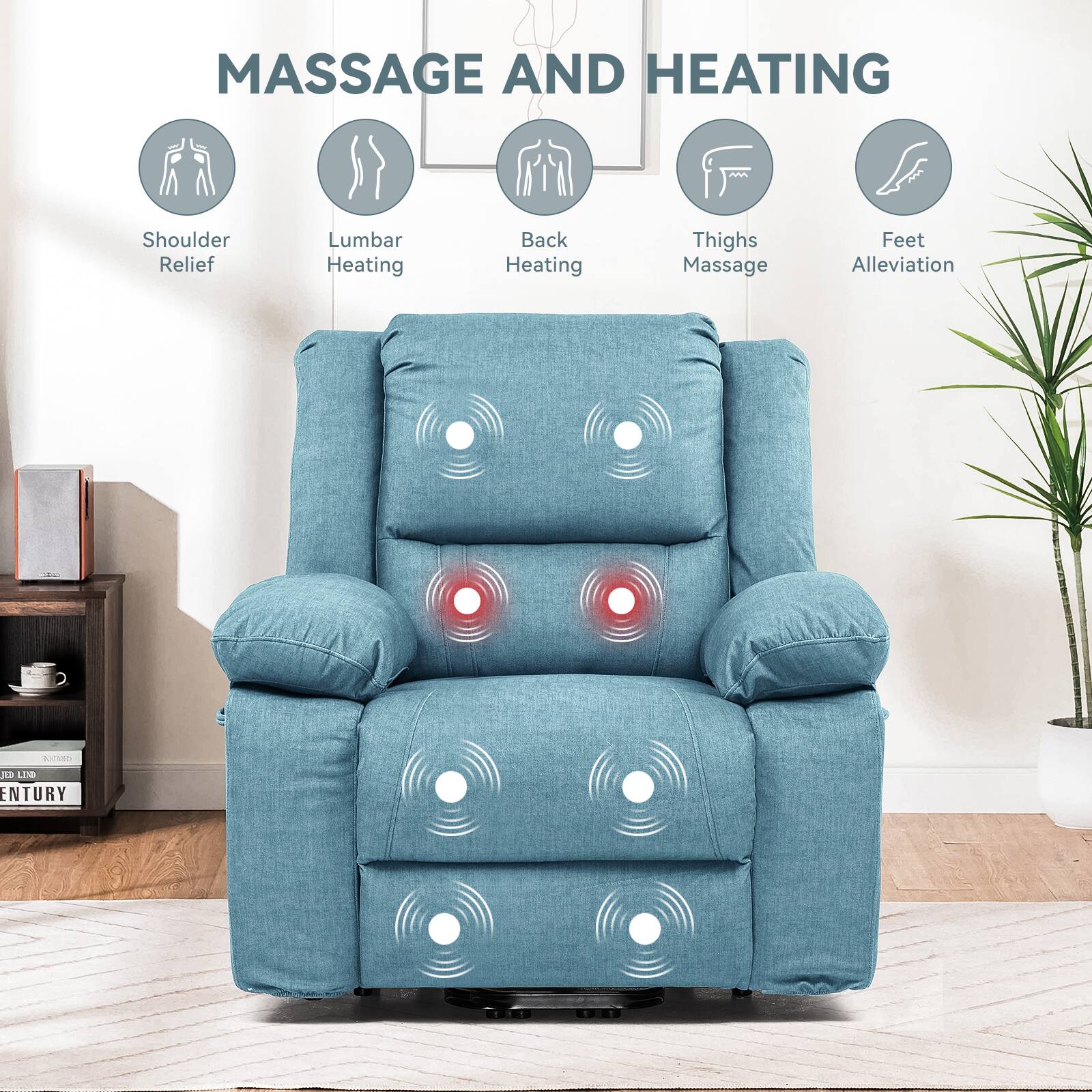 MASSAGE AND HEATING
Shoulder Relief
Lumbar Heating
Back Heating
Thighs Massage
Feet Alleviation
BUSINESS LINO ENTURY