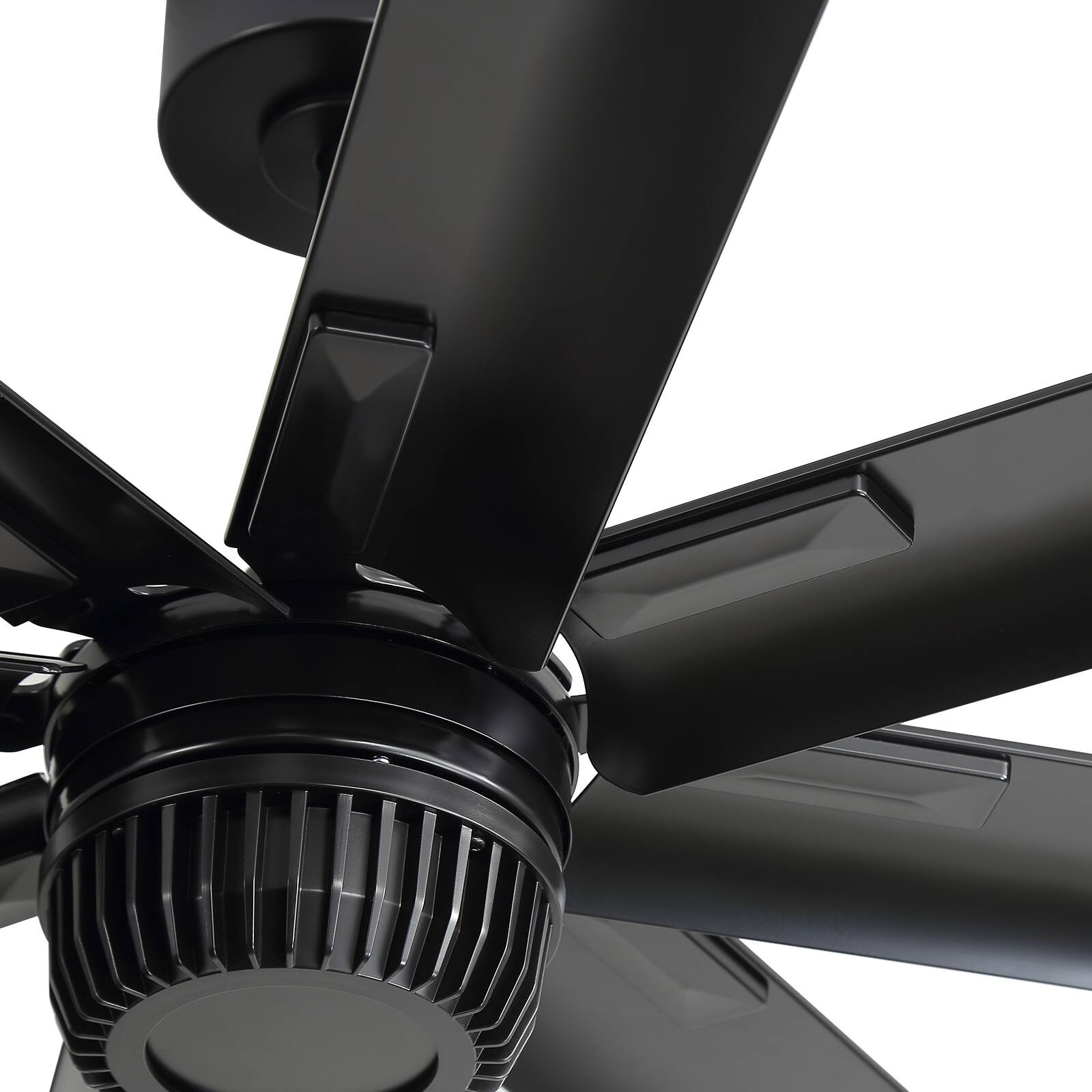 Alt View 10. Breezary - 100-Inch Industrial Ceiling Fan ,8 Aluminum Blades , 5"/10" Downrod,Remote Control - 100-inch black ceiling fan.