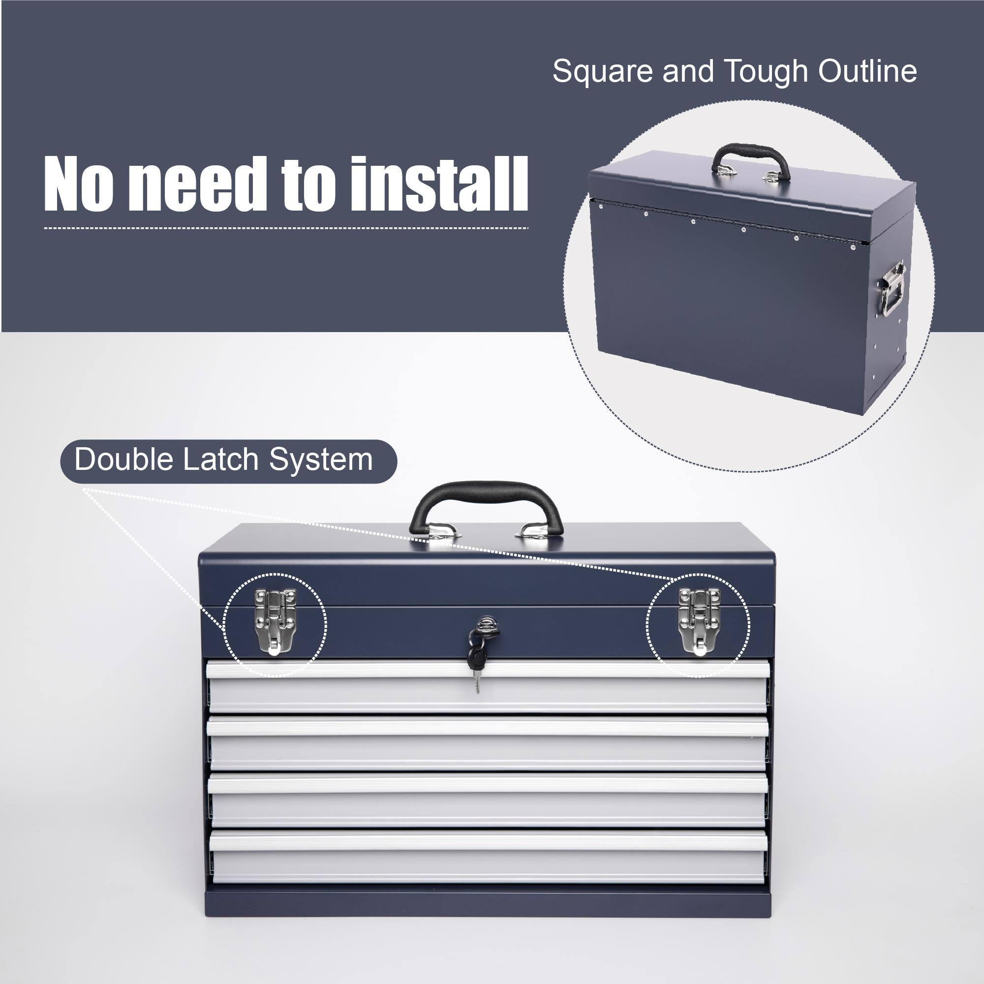 Square and Tough Outline  
No need to install  
Double Latch System