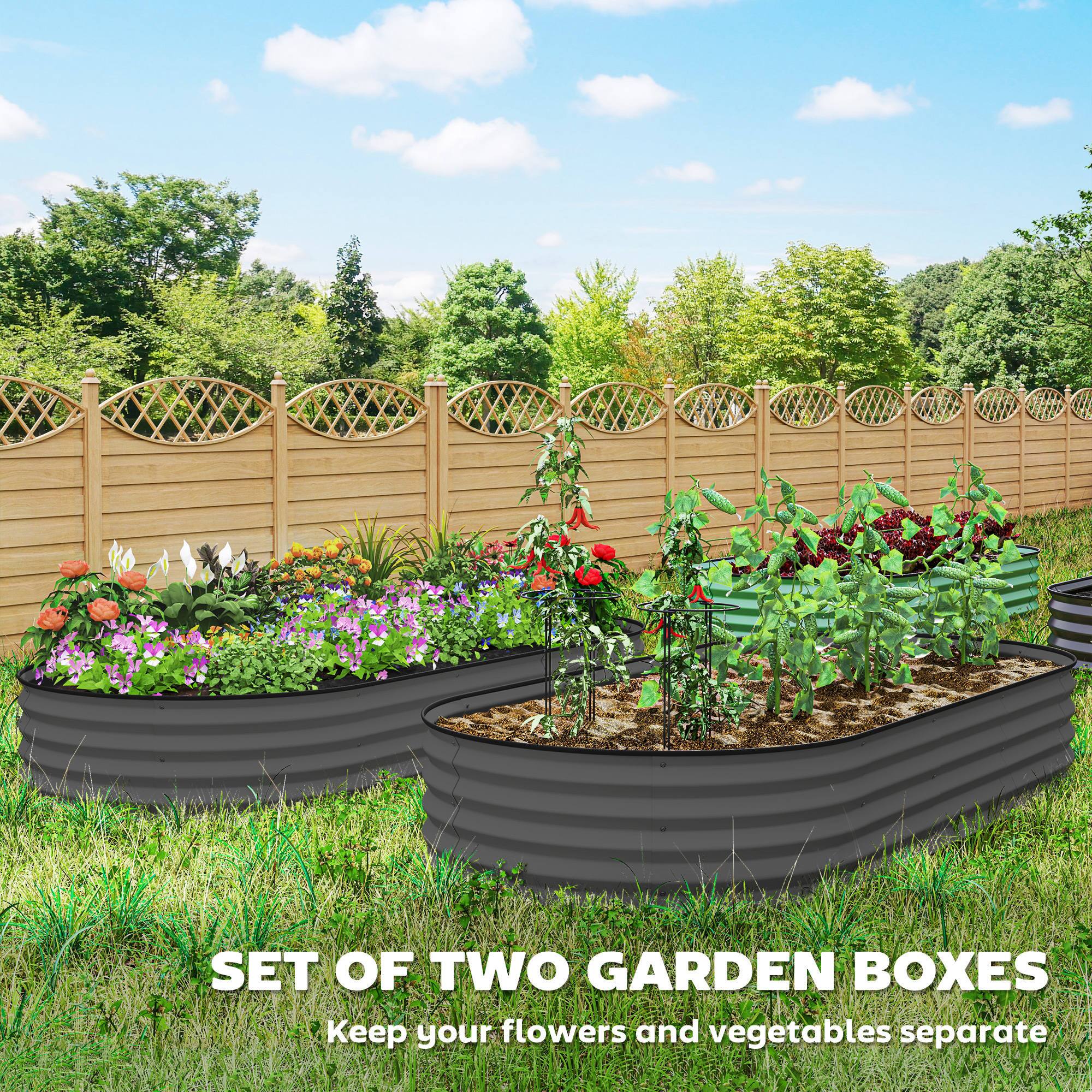SET OF TWO GARDEN BOXES
Keep your flowers and vegetables separate