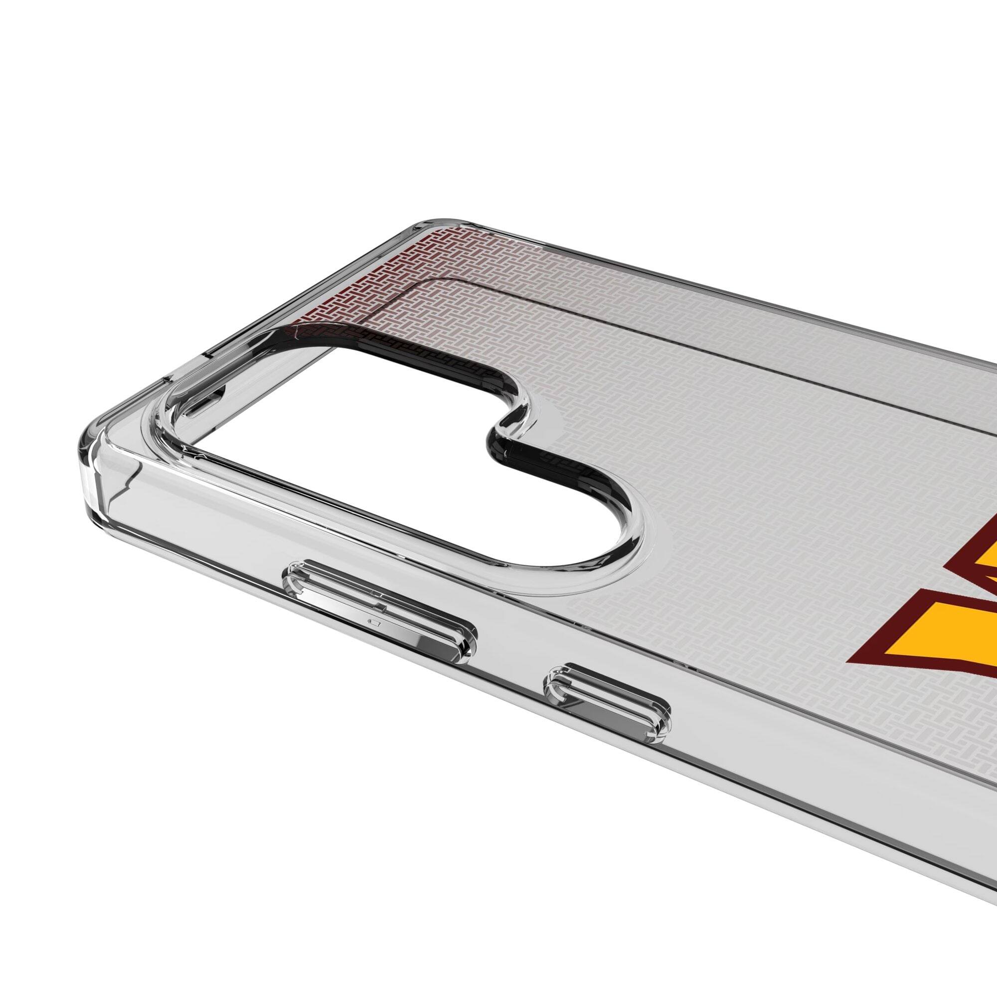 Alt View 2. Keyscaper - Washington Commanders Linen Logo Galaxy Clear Case - S25 - Multicolor.