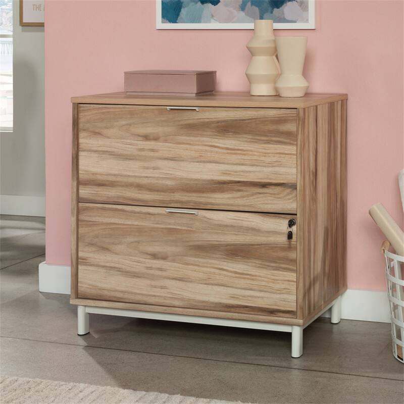 Alt View 4. HTUTWOO - 2 Drawer File Cabinet with Lock - Wood Lateral Filing Cabinet, Filing Organizer, A4 Size File Storage, Lockable Drawers - Brown.