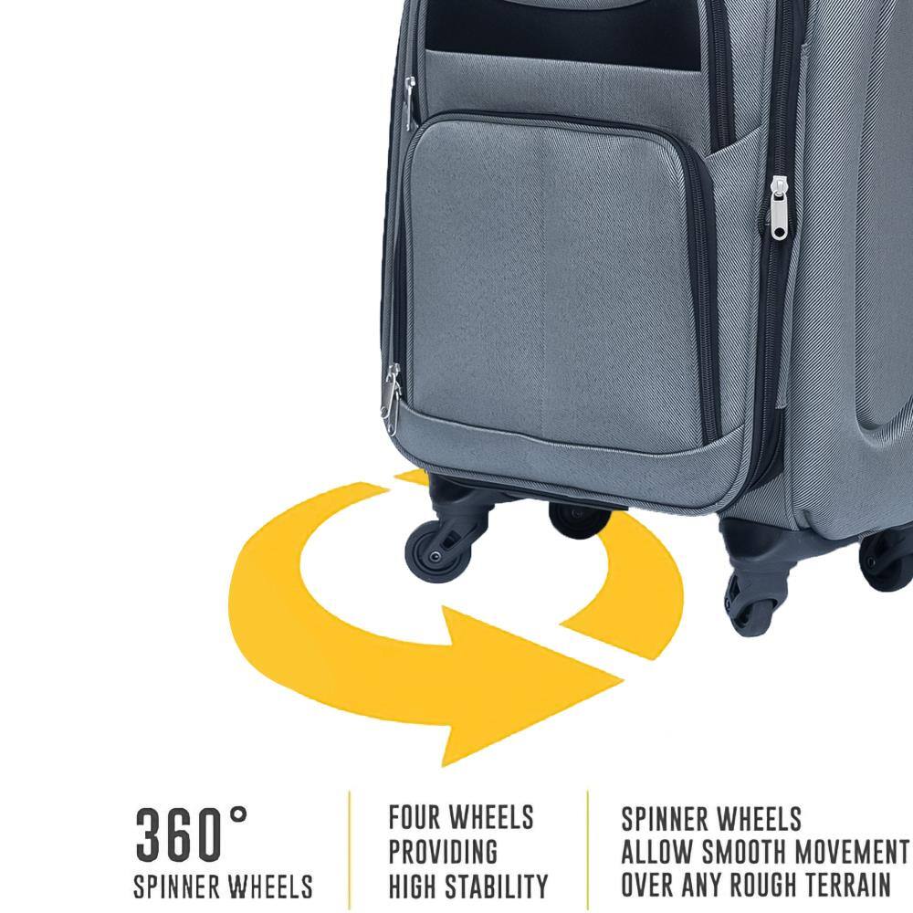 360° Spinner Wheels  
Four Wheels Providing High Stability  
Spinner Wheels Allow Smooth Movement Over Any Rough Terrain
