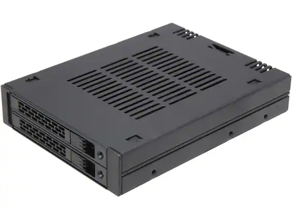 Front. Icy Dock - ICY DOCK MB742SP-B 2x 2.5" SAS/SATA HDD/SSD Mobile Rack for 3.5" Bay.