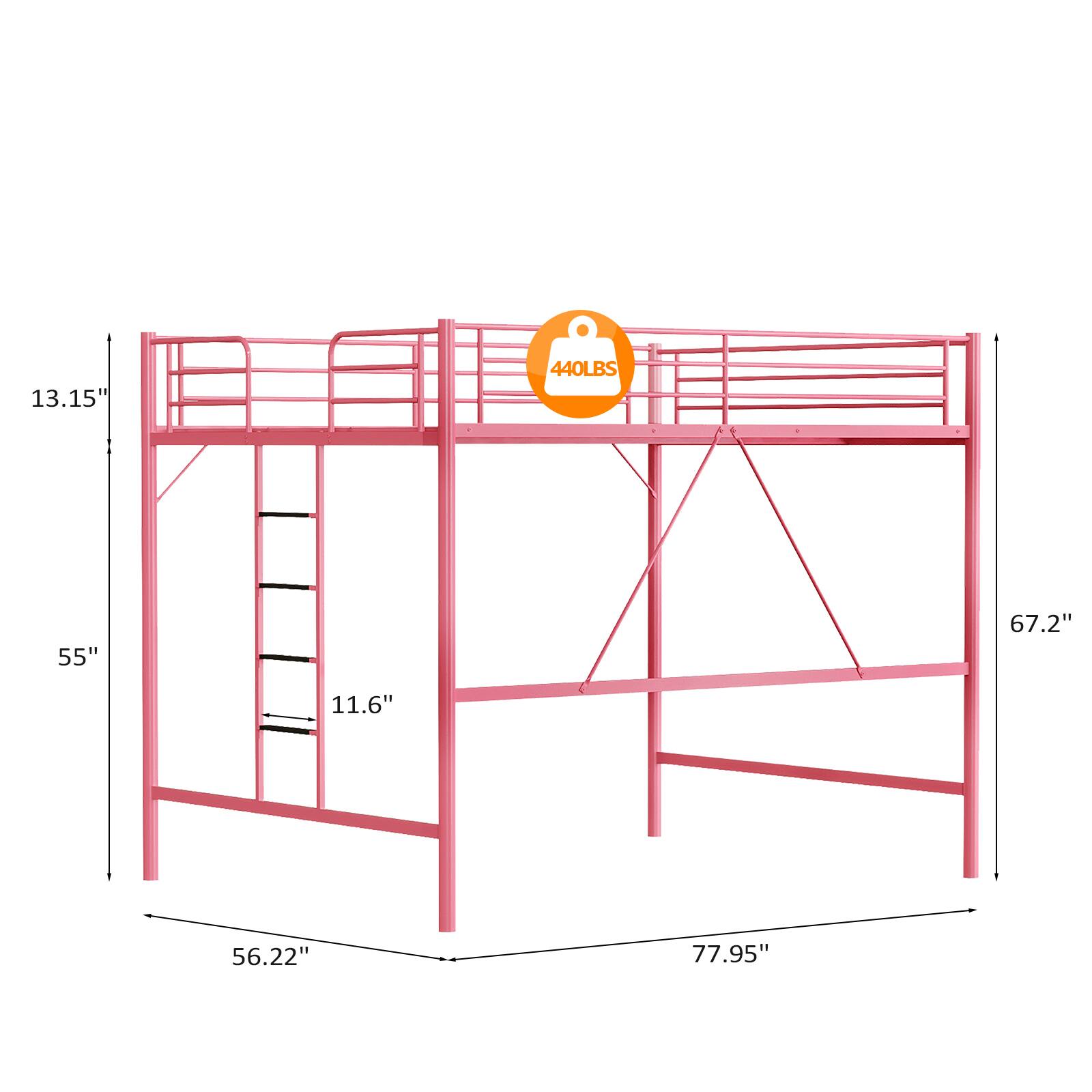 13.15" 440LBS 55" 67.2" 11.6" 56.22" 77.95"