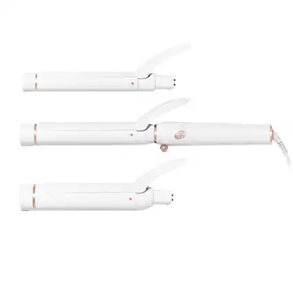 Angle. T3 - T3 Switch Kit Classic Trio Interchangeable Curling Iron with 3 Barrels - White.