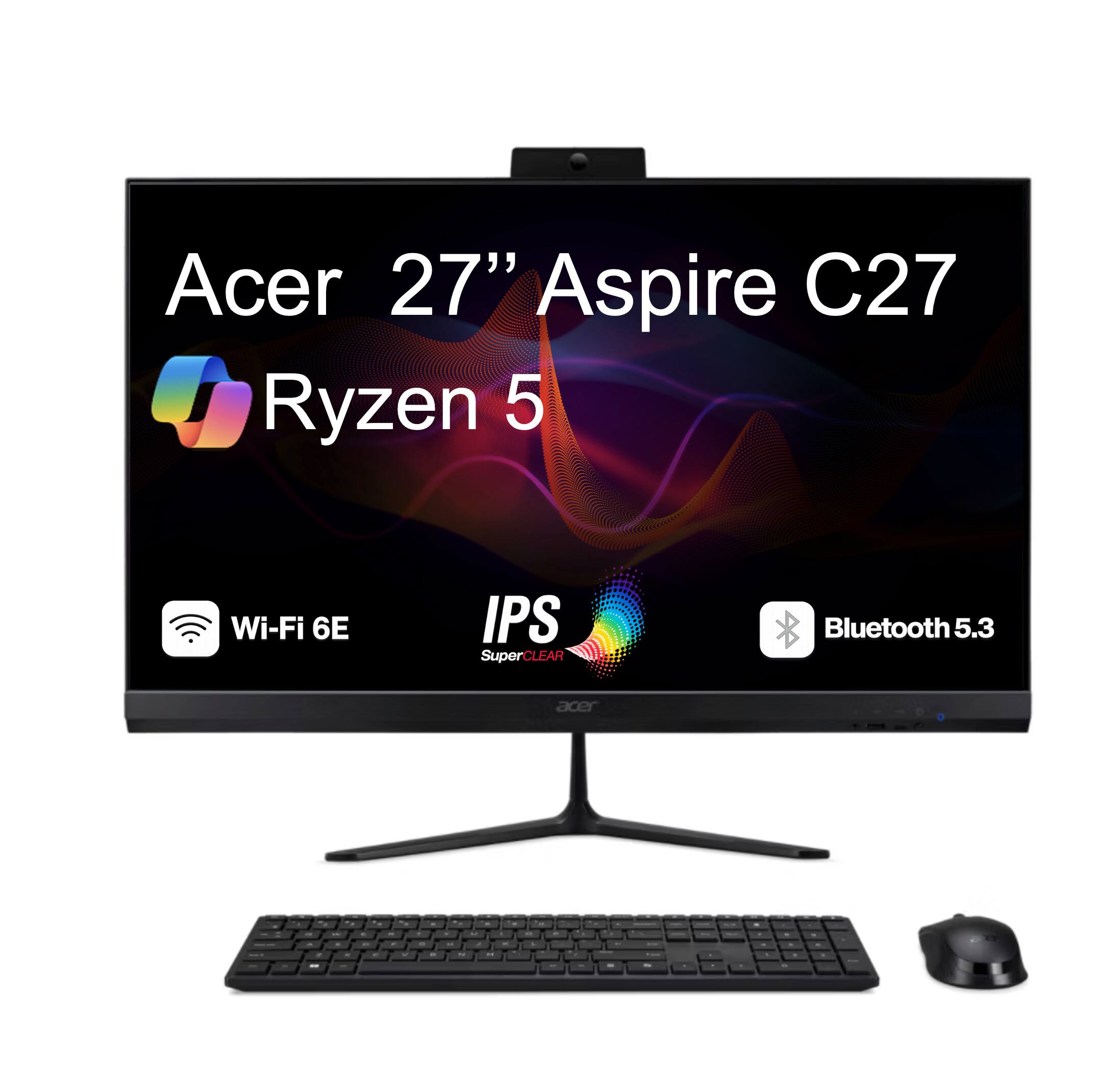 Acer 27" Aspire C27 Ryzen 5 Wi-Fi 6E IPS SuperCLEAR Bluetooth 5.3