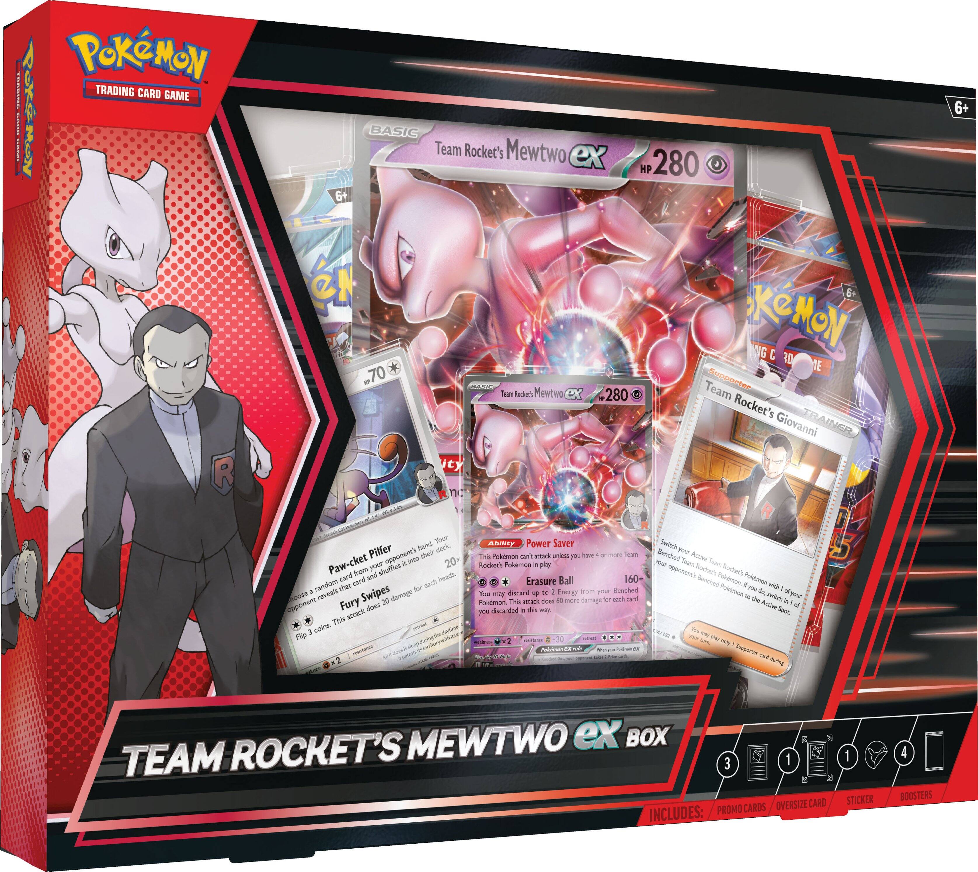 Pokemon Trading Card Game Basic Team Rocket's Mewtwo 6+ HP 280 6+ -70 ASI Tus Bailen' Mewtvo -280 & KCMON G C OF DE Team Sucporter Rocket's Giovanni Yur Pilfer hand derk opponant's their Paw-cket . is 20 from your shulles card card and heads Fadom that for euch . Feveals Swipes ae 20 dumage Opponent Fury dues This accack com - 1 ne - AaT Power Saver  Prkemon P n -na PU AUT W more Toam Rocker's Puldmon P  Erasure Ball 160+ darard B 1 merg from - Fached Fou - - Tse HTN anes - me derage t eah cart Polditon FON drd a des -  Adear -. - - - - Serisch m Bencher Tewm Apco Toum - ponecs Rocien' Rocien's Semohed Patdmon Puldman - Puloron 1you & of - - n ToU Actom Spoe o  Te - - - - cny Sohngoa ... y 5 MEWTWO ex BOX TEAM ROCKET'S 3 1 OVERSIZE CARD INCLUDES: PROMO CARDS 1 STICKER 4 BOOSTERS