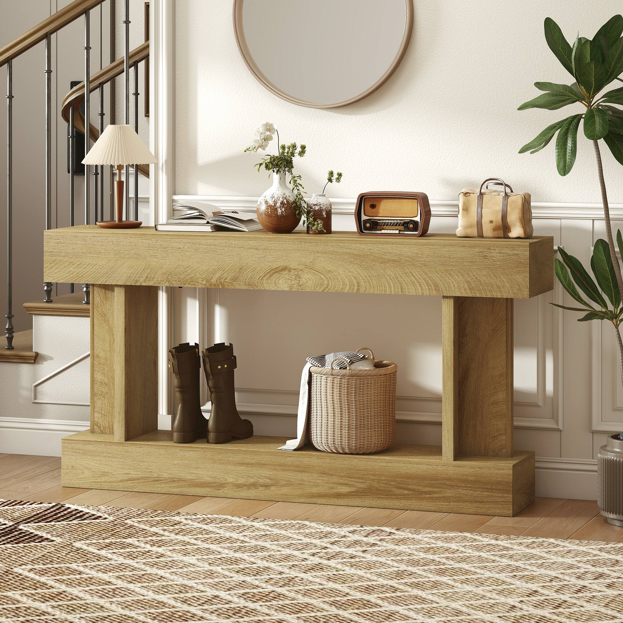 Homcom - Inch Long Console Table - Oak