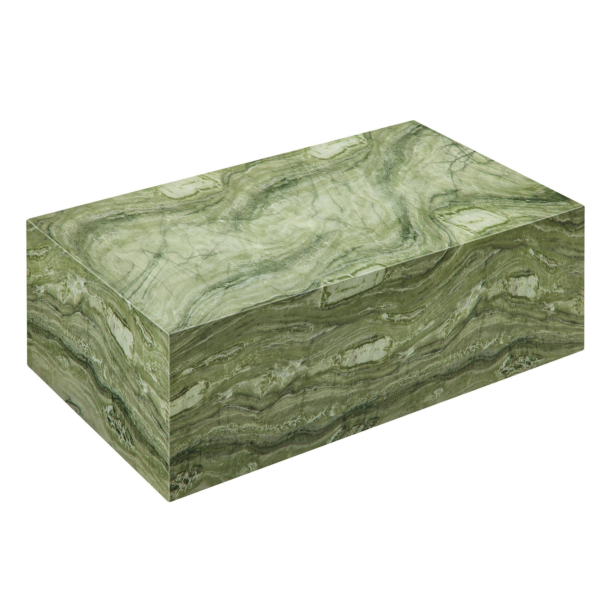 Alt View 5. Modway - Jordana Square Plinth Indoor - Outdoor Patio Concrete Coffee Table by Modway - Green Marble.