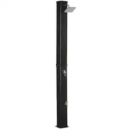 Outsunny - 10.6 Gallons Solar Heated Shower with Free-Rotating Shower Head, Temperature Adjustment & Foot Shower - Black
