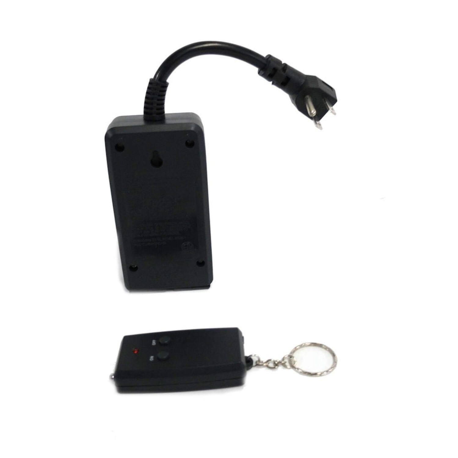Angle. Stock Preferred - 2-Outlet Outdoor Wireless Remote Control System - Black.