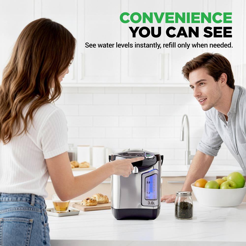 CONVENIENCE YOU CAN SEE  
See water levels instantly, refill only when needed.  
2.0 1.0 3.0L