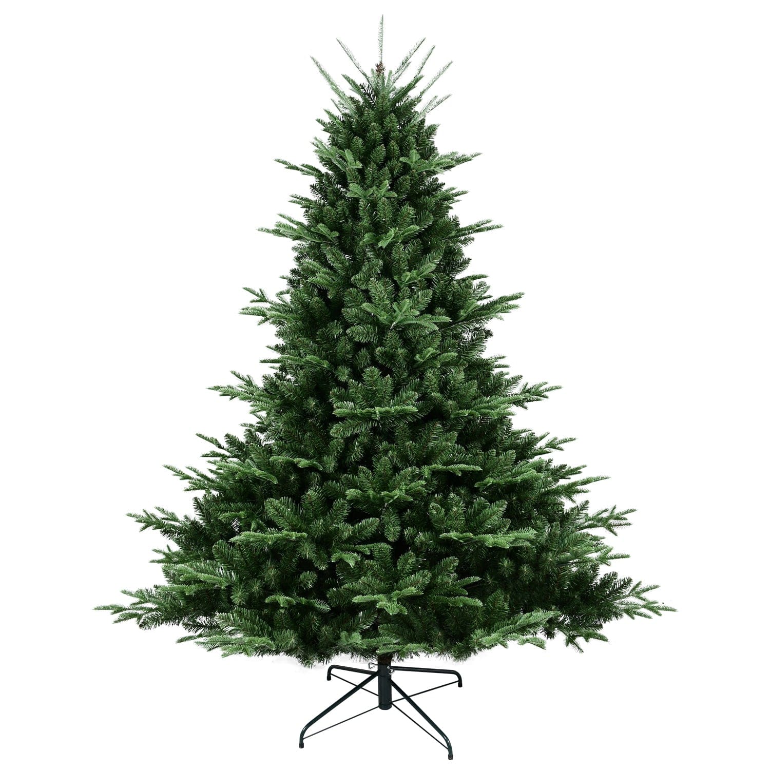 BreeBe - Full-Shaped 7FT Christmas Tree with 2257 Tips PE/PVC Mixed Needles - Green