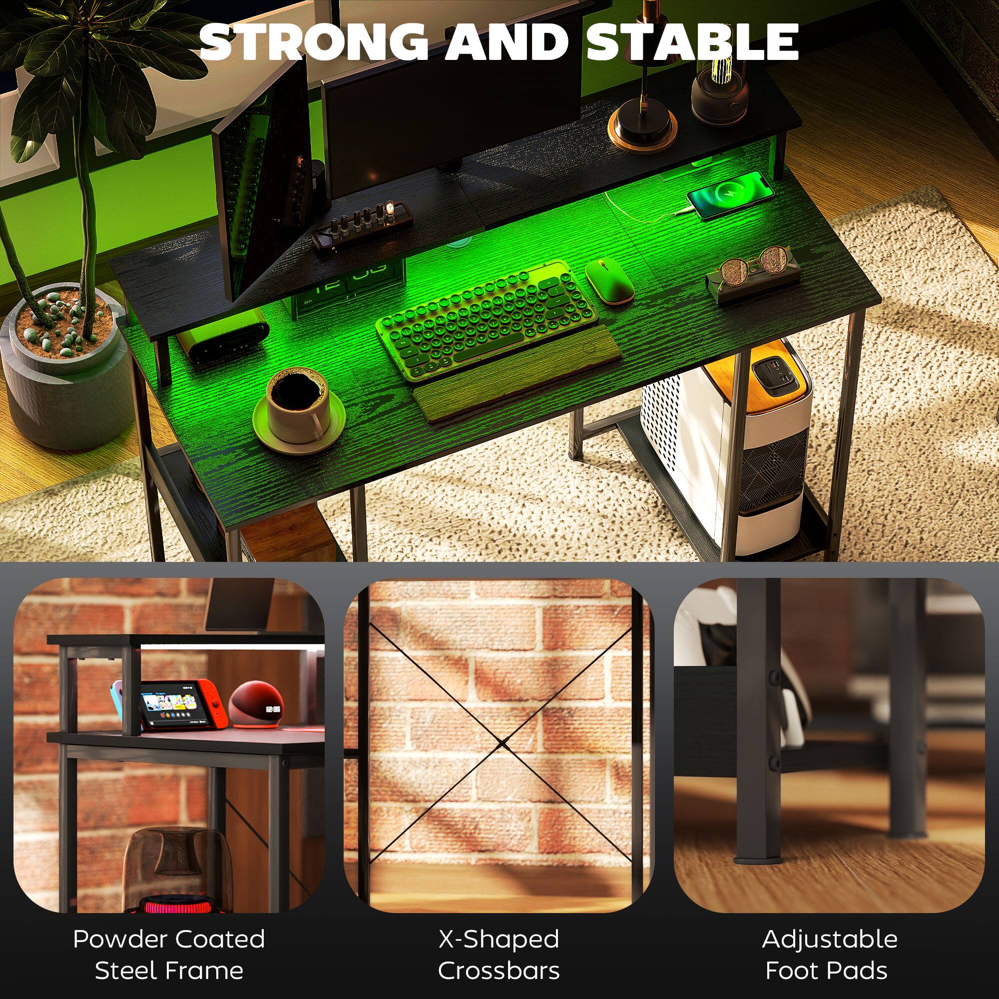 STRONG AND STABLE

Powder Coated Steel Frame
X-Shaped Crossbars
Adjustable Foot Pads