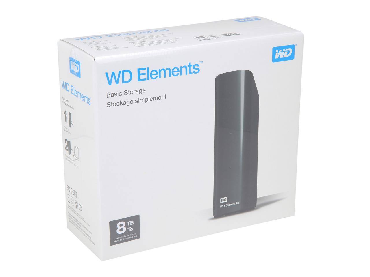 Western Digital WD Elements 8TB USB 3.0 Desktop External Hard