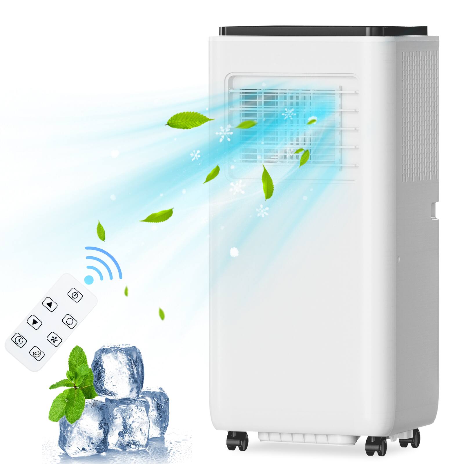 Front. TROPOW - 8000 BTU Portable Air Conditioner-Remote Control, Cooling up to 350 sq ft - white.