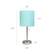 Left. Limelights - Stick Lamp with USB charging port and Fabric Shade - Aqua.