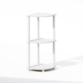Furinno - Turn-N-Tube 3-Tier Multipurpose Corner Shelf, Display Shelf, White/White - White